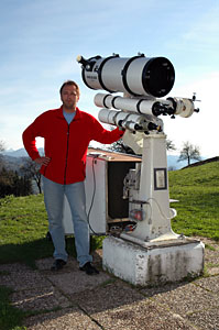 Christoph Kaltseis auf der Sternwarte Gahberg